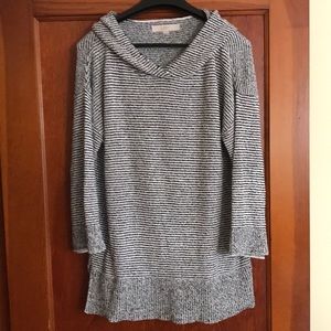Loft oversized B&W striped hoodie size M